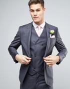 Asos Wedding Slim Suit Jacket In 100% Wool In Charcoal - Gray