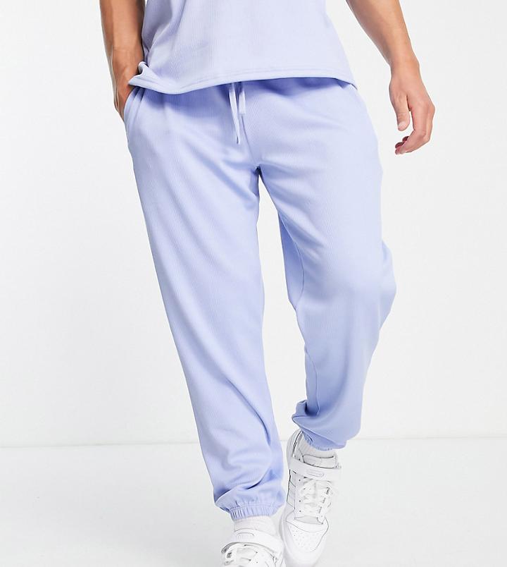 Vai21 Ribbed Sweatpants In Ice Blue-blues