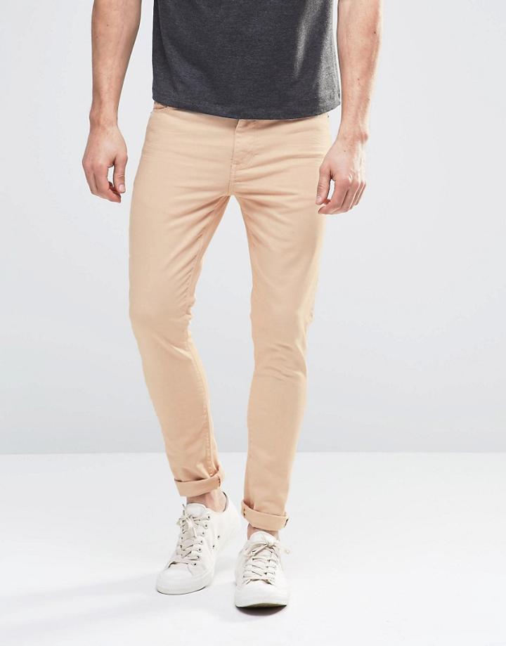 Asos Super Skinny Jeans In Light Pink - Pink