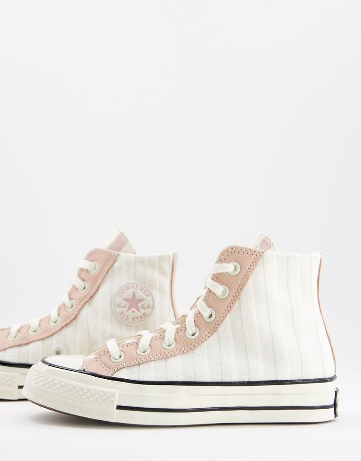 Converse Chuck 70 Hi Crafted Folk Jacquard Sneakers In Egret/pink Clay