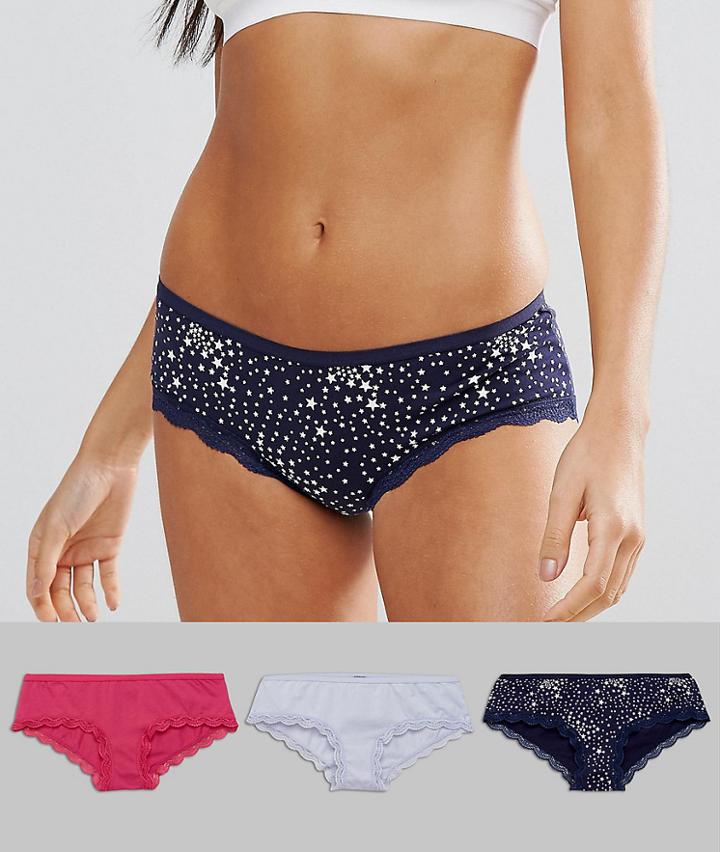 New Look Star 3 Pack Short Pant - Blue