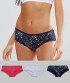 New Look Star 3 Pack Short Pant - Blue