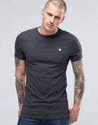 Asos Longline Muscle T-shirt With Logo In Gray - Olive