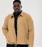 Another Influence Zip Through Cord Shacket-tan