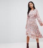 Vero Moda Petite Paisley Printed Asymetric Dress-multi