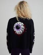 The Ragged Priest Relaxed Sweater In Eyeball Knit-black
