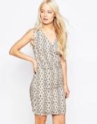 Selected Sleeveless Printed Dress - Cream