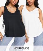 Asos Design Hourglass Ultimate Tank Top With Scoop Neck In Organic Cotton In 2 Pack Save-multi