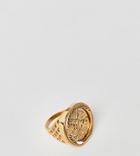 Chained & Able Old English Sovereign Ring In Sterling Silver With Gold Plating - Gold