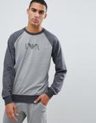 Emporio Armani Chest Logo Sweat In Gray - Gray