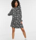 Vero Moda Tall Mini Smock Dress With Ruffle Detail In Spot Print-multi