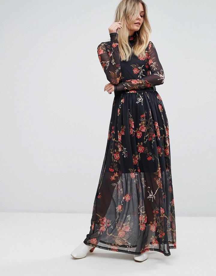 Vero Moda High Neck Maxi Dress - Multi