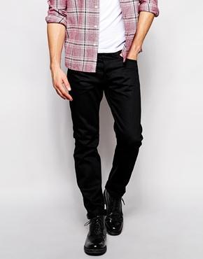 Edwin Jeans Ed-80 Slim Tapered Fit White Listed Black Selvage - Black