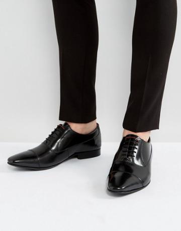 Walk London City Leather Oxford Shoes - Black