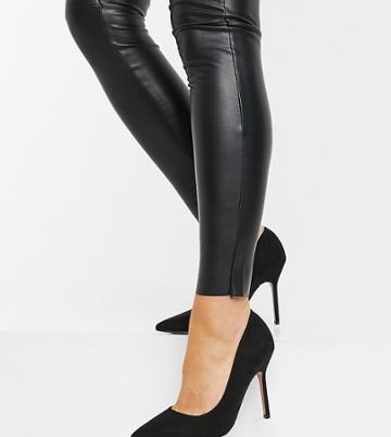 Asos Design Wide Fit Phoenix Pointed High Heeled Pumps In Black
