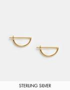 Asos Gold Plated Sterling Silver Mini Semi Circle Hoop Earrings - Gold