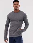 Asos 4505 Muscle Training Sweatshirt In Gray Marl - Gray