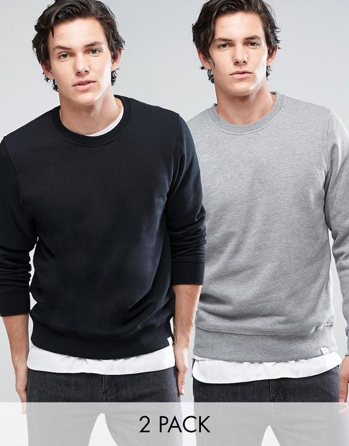 Jack & Jones Crew Neck Sweatshirt 2 Pack Save - Multi