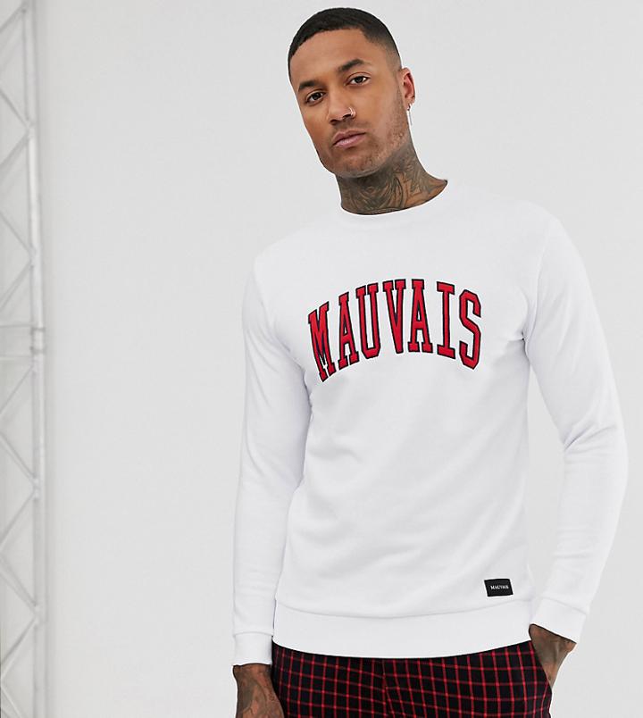 Mauvais Sweatshirt With Varsity Logo Patches-white