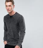Only & Sons Sweatshirt In Acid Wash - Gray