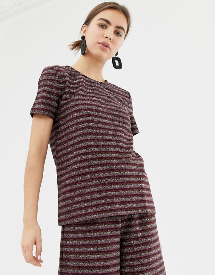 Pieces Kasey Metallic Stripe T-shirt - Multi
