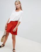 French Connection Whisper Ruth Skater Skirt-red
