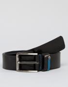 Ted Baker Leather Belt With Highlight Keeper - Black