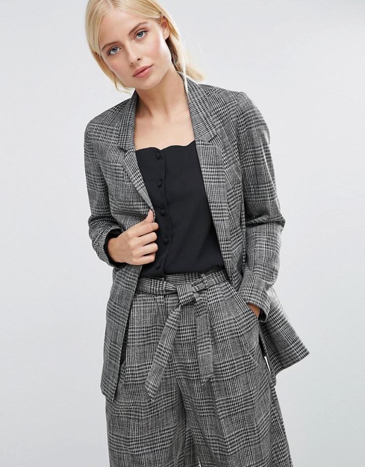 Asos Workwear Blazer In Check - Multi