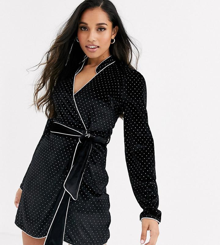 Fashion Union Plus High Neck Midaxi Tea Dress With Flutter Sleeve-black
