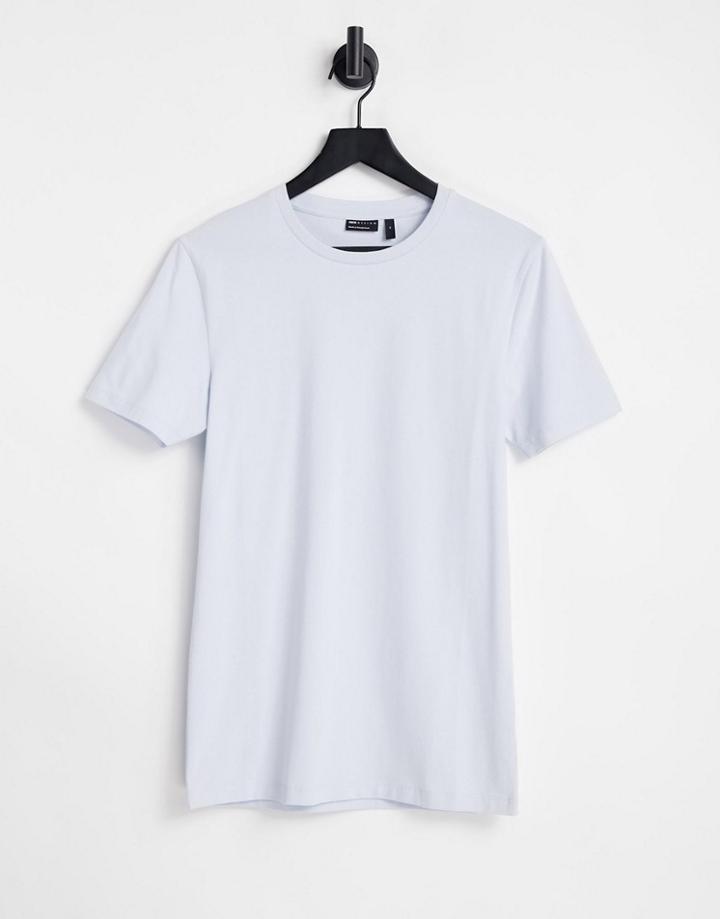 Asos Design Muscle Fit T-shirt With Crew Neck In Light Blue