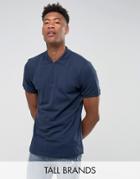 Another Influence Tall Zip Polo Shirts - Navy