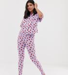 Asos Design Strawberry Pyjama Legging Set - Multi