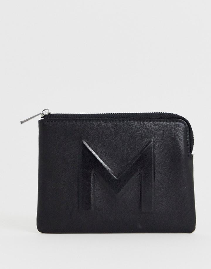 Asos Design Personalized Letter Ladies' Wallet A C E L M - Black