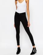 Asos 'sculpt Me' High Rise Premium Jeans In Clean Black - Clean Black