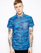 Volklore Shirt In Short Sleeve With Cloud Print