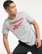 Reebok Training T-shirt In Gray-grey