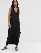 Vero Moda Maxi Dress With Button Detail - Black