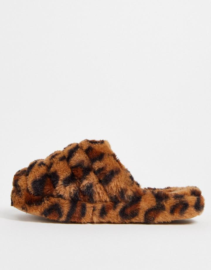 Ted Baker Alhana Animal Print Mule Slipper In Brown
