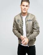 Blend Military Patches Bomber Jacket - Green