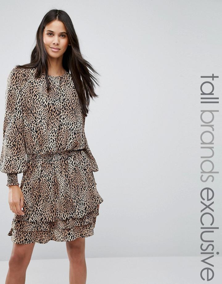 Y.a.s Tall Rush Animal Print Skater Dress - Multi
