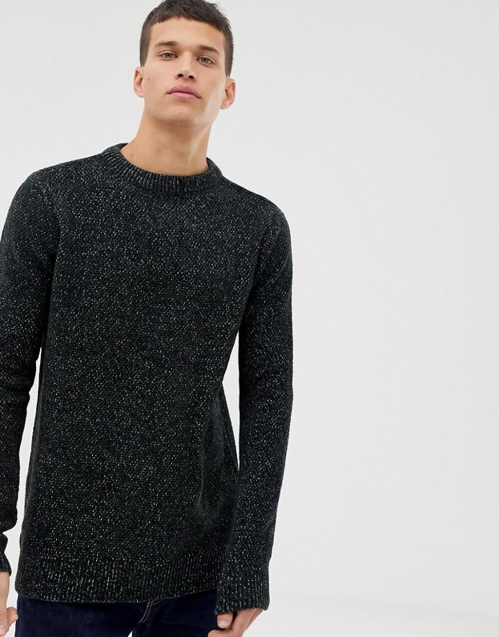 Brave Soul Chenille Crew Neck Sweater - Gray