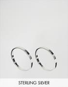 Asos Sterling Silver Pack Of 2 Flat Faced Rings - Silver