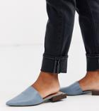 Asos Design Wide Fit Magic Flat Mules In Blue
