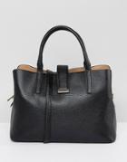 Asos Design Soft Pinch Lock Tote Bag - Black