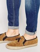 Asos Tassel Loafers In Tan Suede With Jute Wrap Sole - Tan