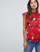 Oasis Scallop Neck Floral Shell Top - Multi