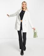 New Look Boucle Blazer In Cream-white