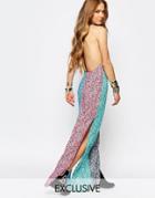 Reclaimed Vintage Floral Panel Maxi Dress With Strappy Back - Multi