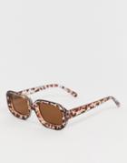 Monki Oval Shape Sunglasses In Brown Tortoise - Brown