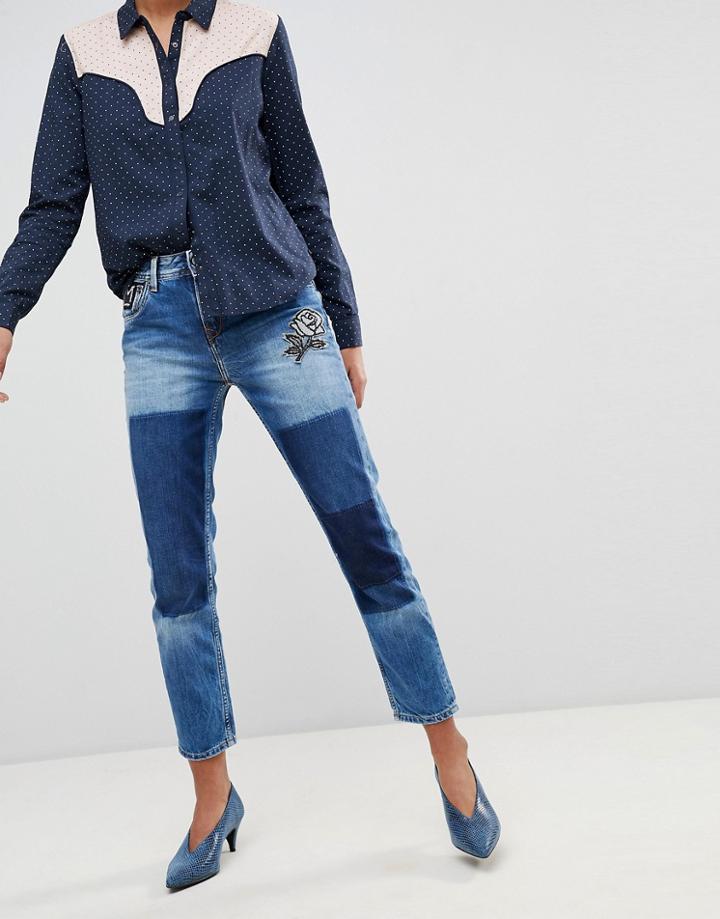 Pepe Jeans Vagabond Patchwork Boyfriend Jeans - Blue